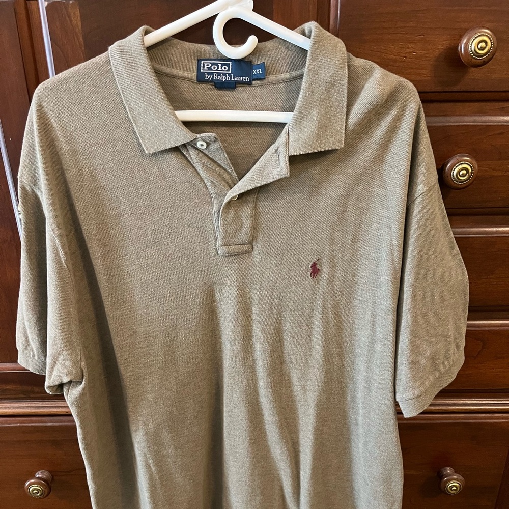 Men’s XXL Heather gray polo-gently used